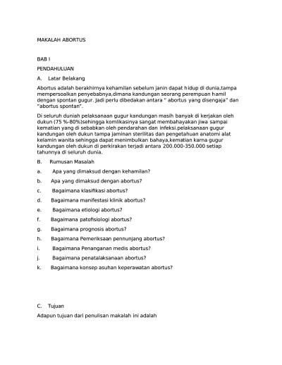 BAB 2 TINJAUAN PUSTAKA 2.1 Abortus 2.1.1 Pengertian Abortus