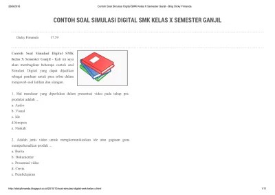 Soal ukk dapat berbentuk penulisan penugasan dan format lainnya. Soal Uts Simdig Kelas X Semester 1 Soal Dan Jawaban Uts Simulasi Digital Kelas 10 Semester 2 Simulasi Digital Jilid 1 Guruidity