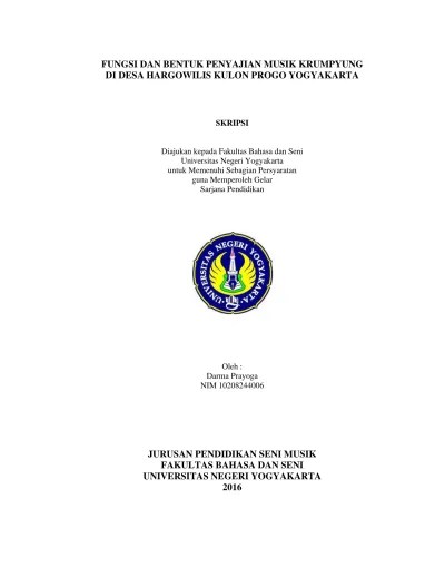 TRADISI RITUAL DALAM KESENIAN INCLING KRUMPYUNG LANGEN BEKSO WIROMO DI  GUNUNG REGO, HARGOREJO, KOKAP, KABUPATEN KULON PROGO, DIY SKRIPSI