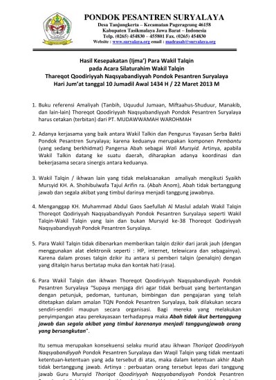 PONDOK PESANTREN SURYALAYA