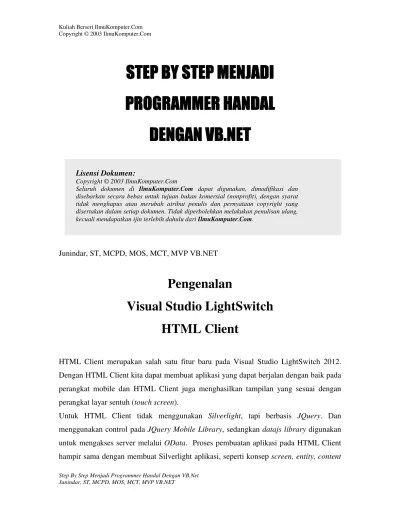 STEP BY STEP MENJADI PROGRAMMER HANDAL DENGAN VB.NET