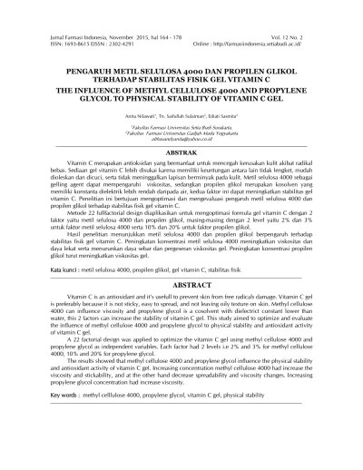 Jurnal Farmasi Indonesia, November 2015, hal Vol. 12 No. 2