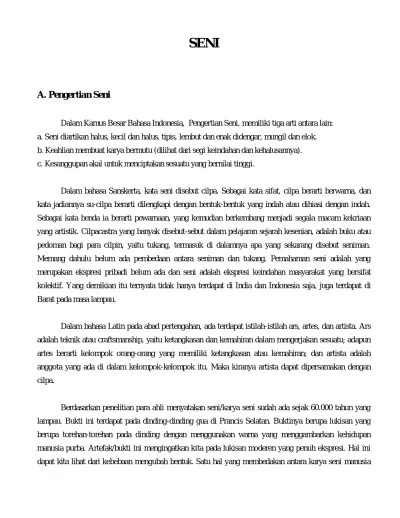 Pengertian Seni Menurut Para Ahli