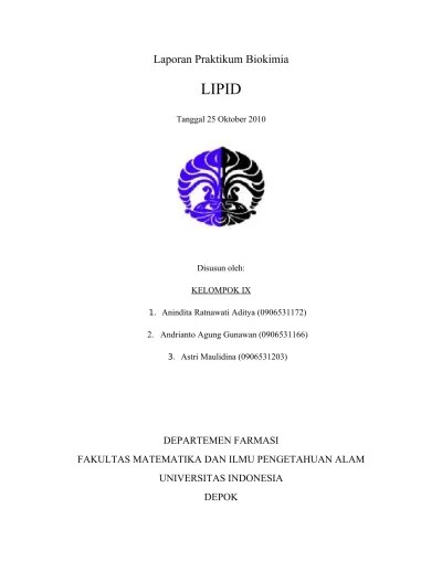 Laporan Praktikum Biokimia Lipid