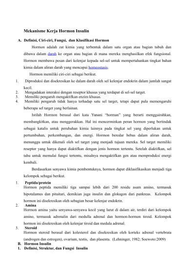 Mekanisme Kerja Hormon Insulin
