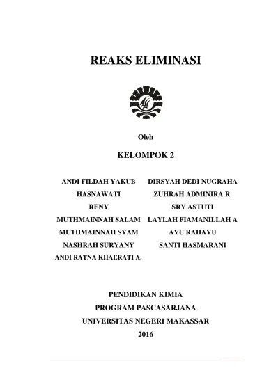 MAKALAH REAKSI ELIMINASI