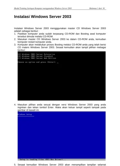 Instalasi Windows Server 2003