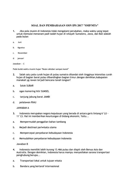 Top PDF Soal Dan Pembahasan Osn Ips 2017 - 123dok.com