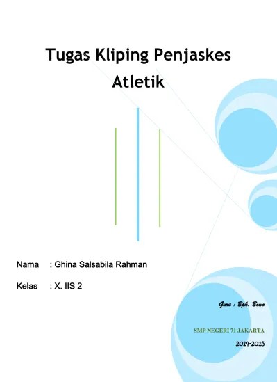 Tugas Kliping Penjaskes Kliping Atletik Ghina S.R