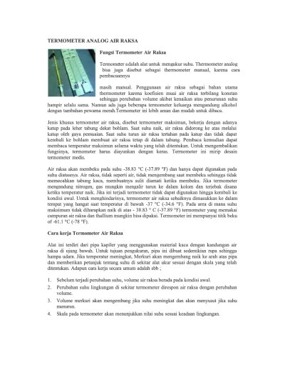Termometer Air Raksa