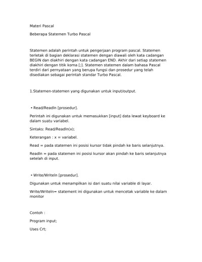 327873776 Soal Dan Jawaban Uts Pemrograman Dasar Kelas x Docx