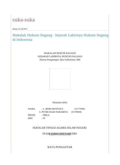 Makalah Hukum Dagang - Sejarah Lahirnya Hukum Dagang di Indonesia.pdf
