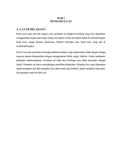 SILABUS. Prosedur dan teknik pemilihan hand tools