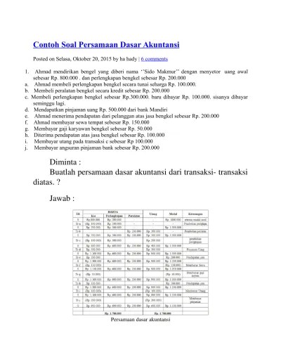 Top PDF Contoh Soal Persamaan Dasar Akuntansi - 123dok.com