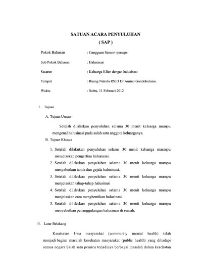 Satuan Acara Penyuluhan Halusinasi
