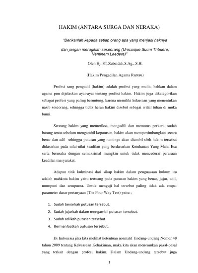 HAKIM (ANTARA SURGA DAN NERAKA)