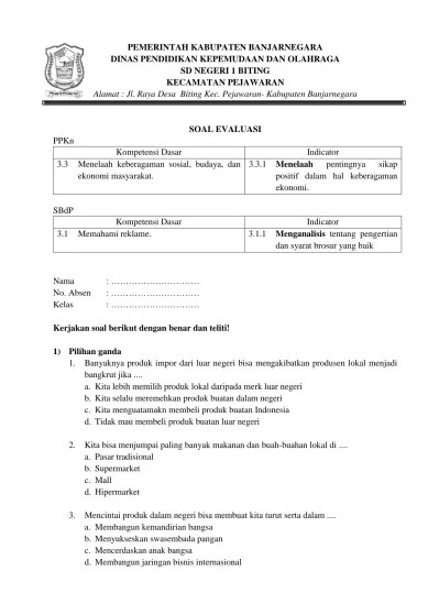 3.3 Menelaah keberagaman sosial, budaya, dan Menelaah pentingnya sikap  positif dalam hal keberagaman ekonomi.