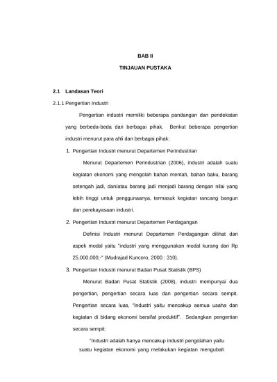 1. Pengertian Industri menurut Departemen Perindustrian