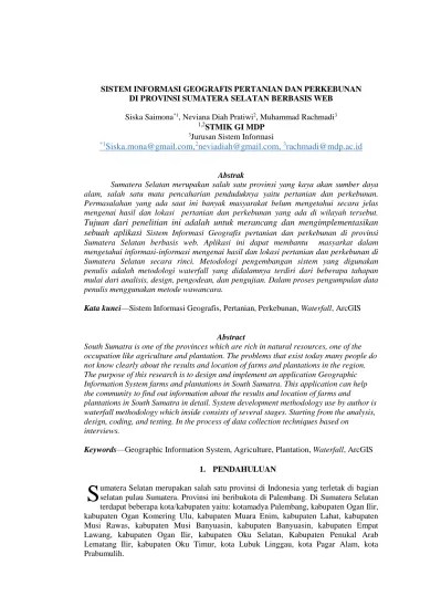 Sistem Informasi Geografis dalam Pertanian Presisi Aplikasi pada Kegiatan  Pemupukan di Perkebunan Tebu