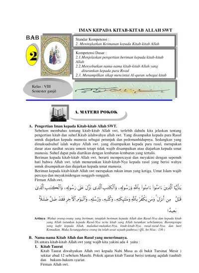 Bab 1 Beriman Kepada Kitab kitab Allah SWT