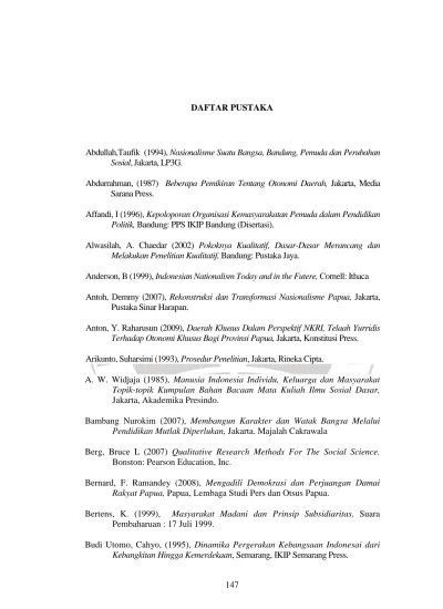 DAFTAR PUSTAKA. Abdullah,Taufik (1994), Nasionalisme Suatu Bangsa, Bandung,  Pemuda dan Perubahan Sosial, Jakarta, LP3G.