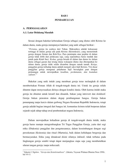 BAB I PENDAHULUAN. A. PERMASALAHAN A.1. Latar Belakang Masalah