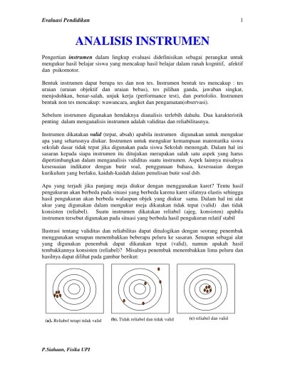ANALISIS INSTRUMEN. Evaluasi Pendidikan