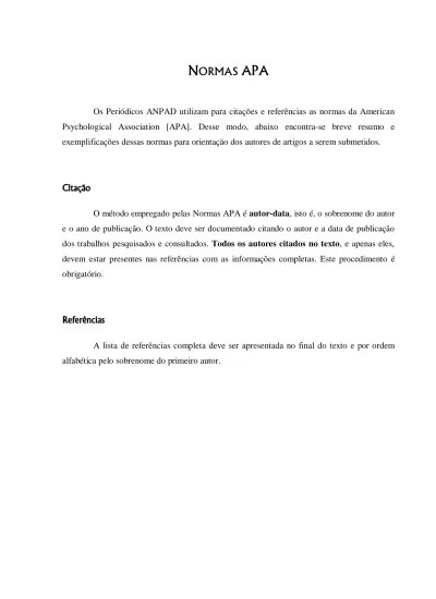 Normas Apa Citacao Referencias