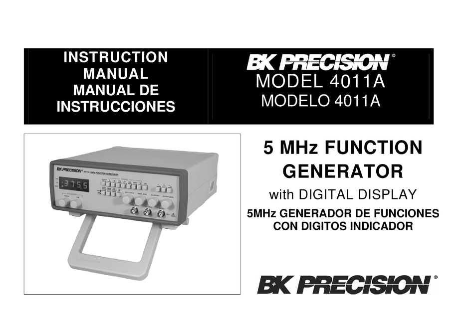 BK PRECISION 4011A INSTRUCTION MANUAL Pdf Download ManualsLib