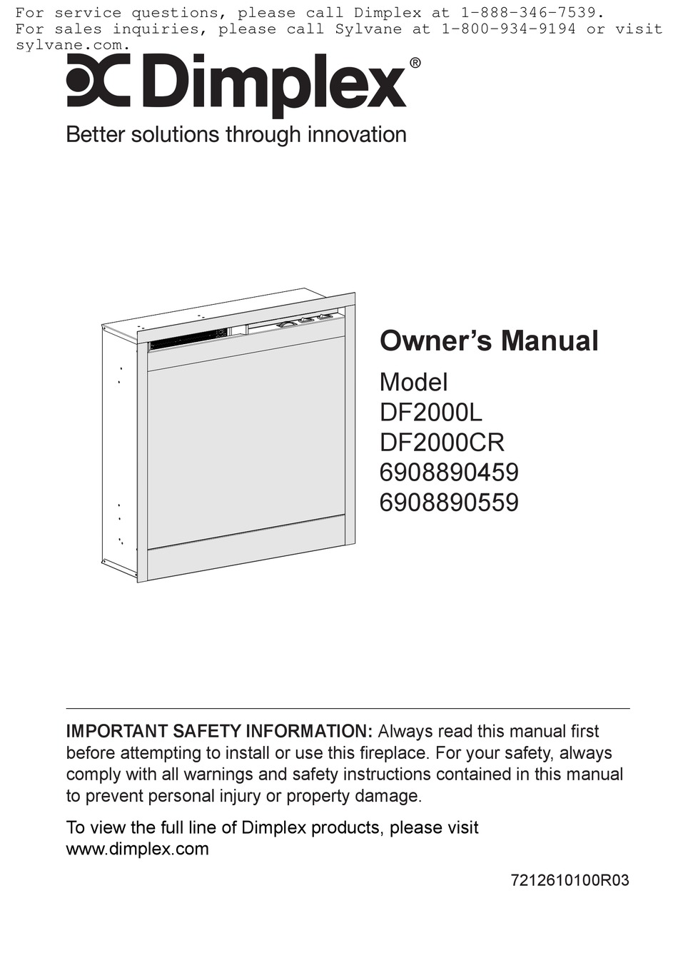 DIMPLEX DF2000L OWNER'S MANUAL Pdf Download ManualsLib