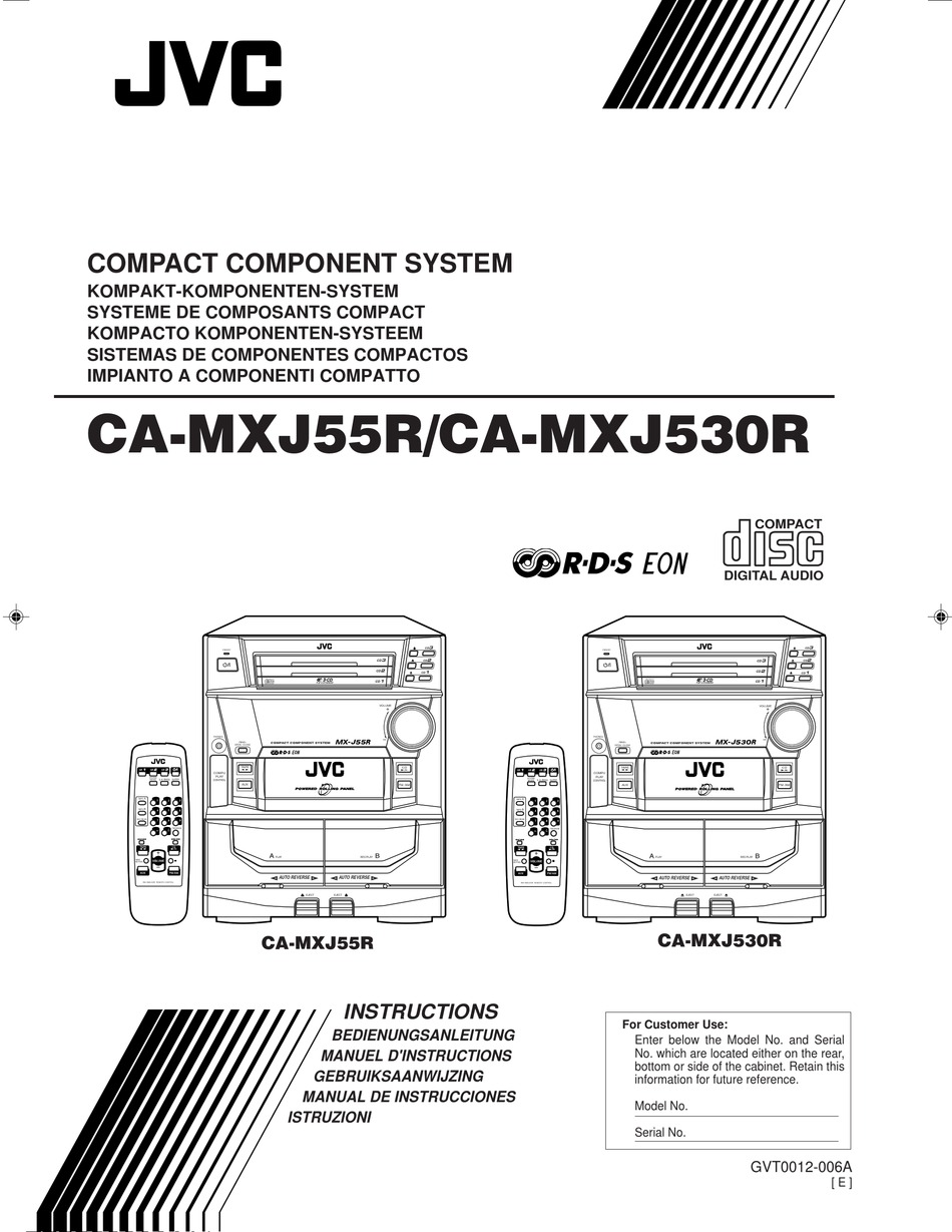 JVC CA-MXJ530R INSTRUCTIONS MANUAL Pdf Download | ManualsLib