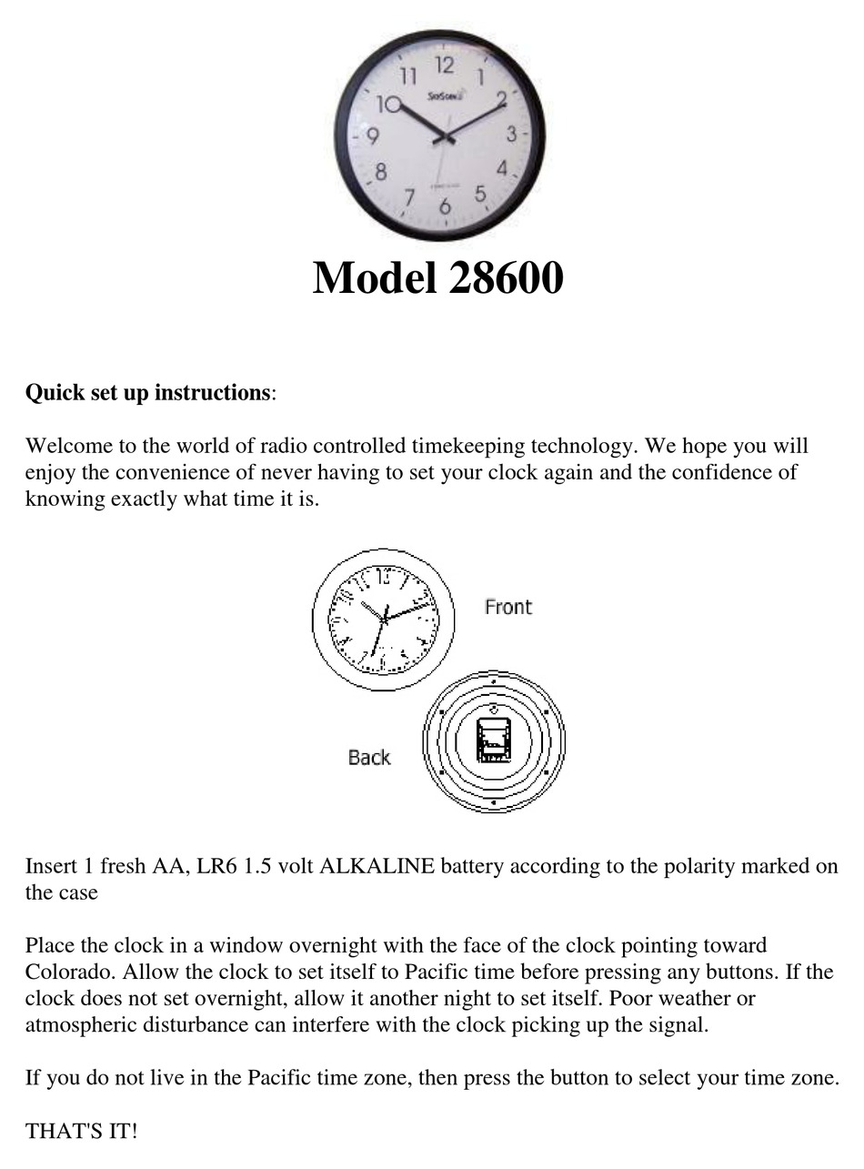 Manual For Skyscan Atomic Clock