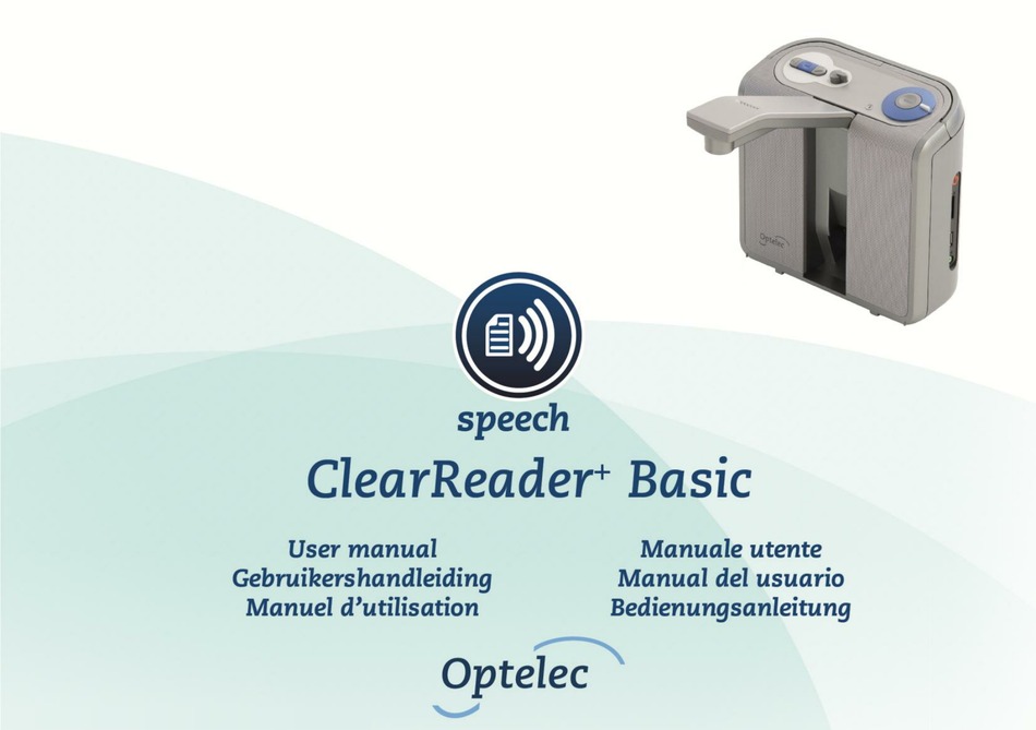 OPTELEC CLEARREADER+ BASIC USER MANUAL Pdf Download ManualsLib