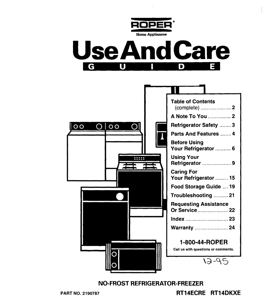 WHIRLPOOL RT14DKXE USE AND CARE MANUAL Pdf Download ManualsLib