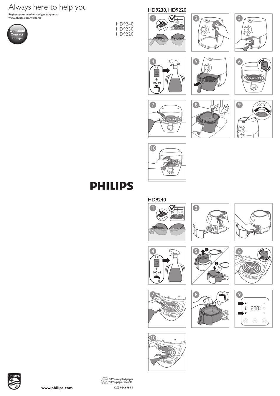 User manual Philips Airfryer HD9252 (English 23 pages)