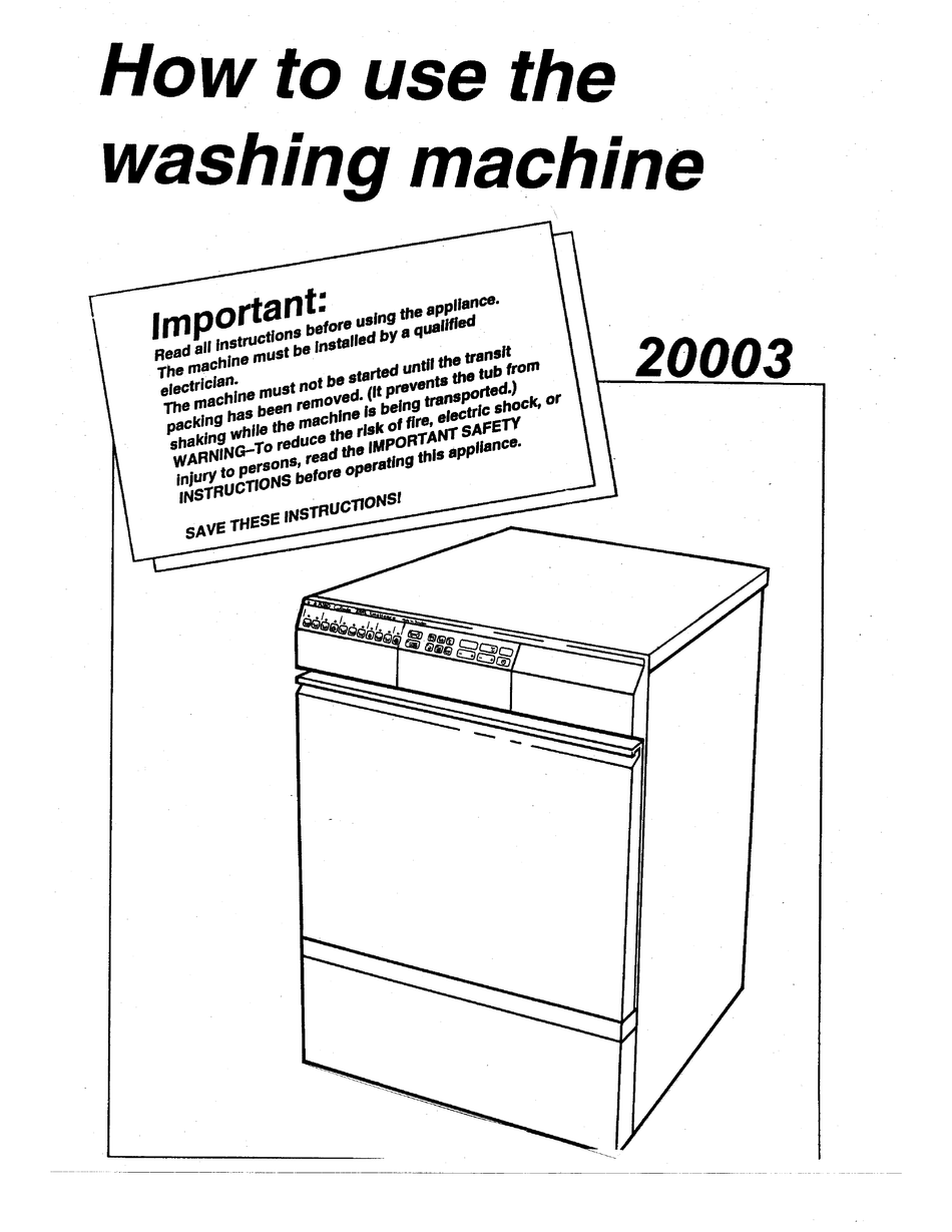 ASKO 20003 QUICK START MANUAL Pdf Download ManualsLib