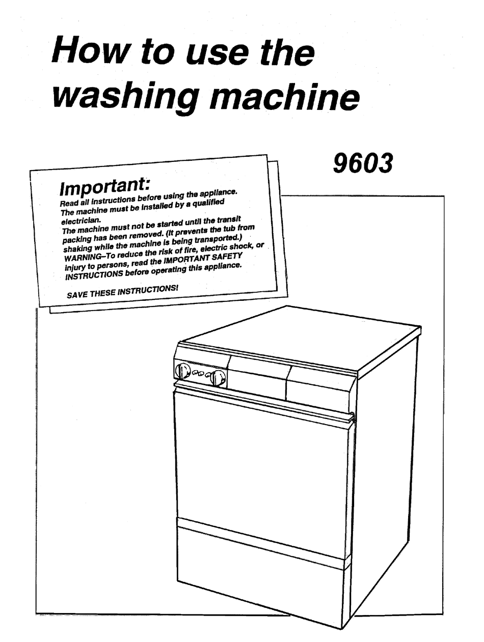 ASKO 9603 QUICK START MANUAL Pdf Download ManualsLib