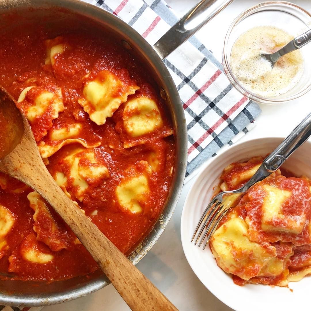 Cheese Ravioli and Tomato Sauce recipe The Feedfeed