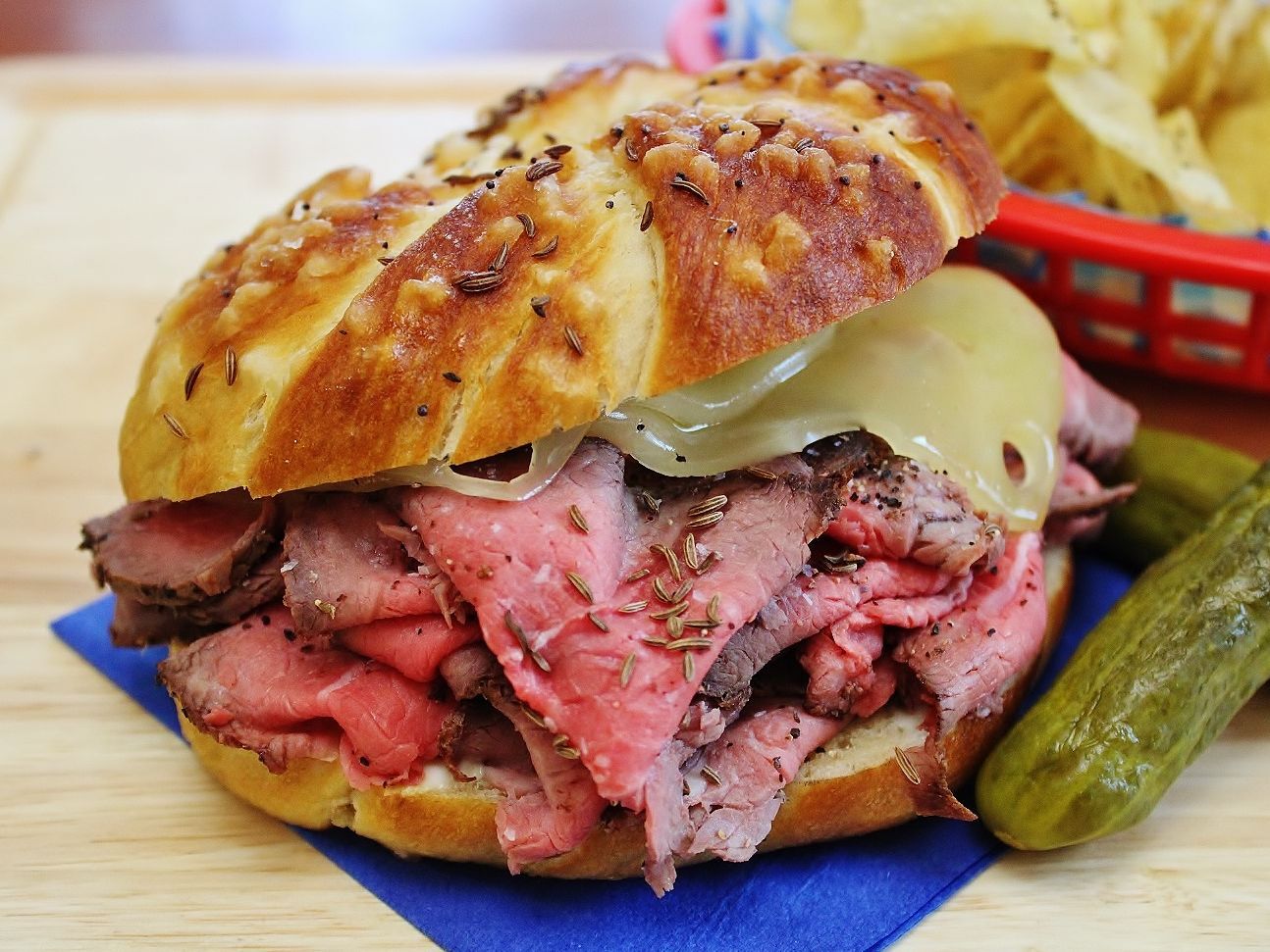 Caraway Roast Beef on Bavarian Pretzel Rolls The Feedfeed