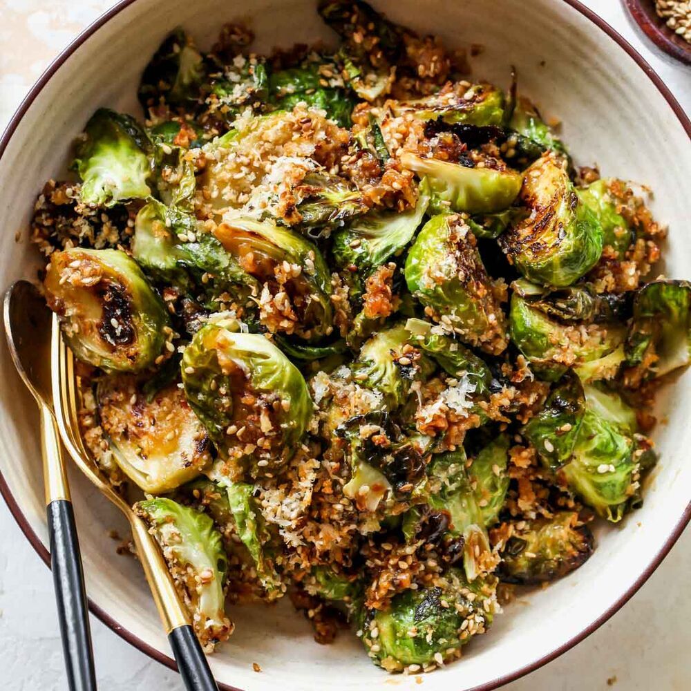 MisoSesame Glazed Brussels Sprouts Recipe The Feedfeed