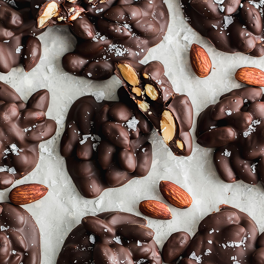 Dark chocolate almond clusters Recipe The Feedfeed