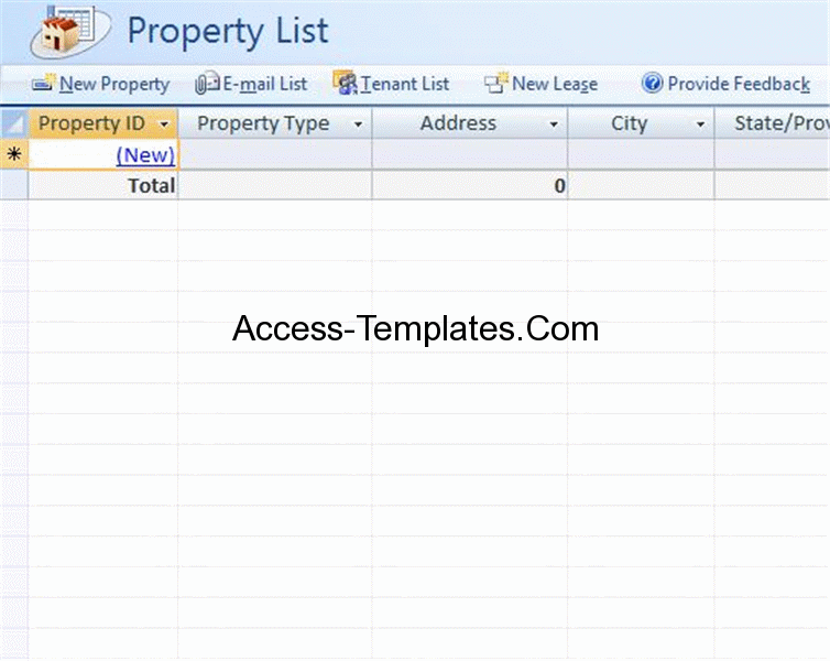 Microsoft Access Property Real Estate Management Templates