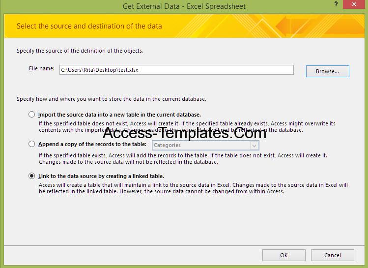 How to Update Access Database from Ms Excel Access Database and Templates