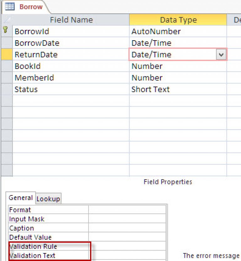 MS Access Validation Rule Lookup Table Examples Access Database and