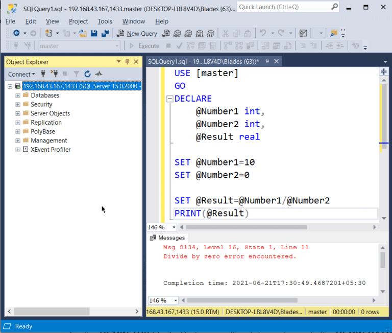 Exception Handling in SQL Server tutorial)