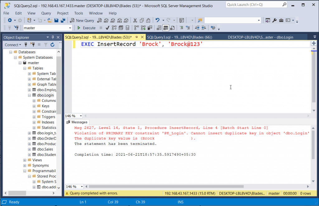 Exception Handling in SQL Server tutorial)