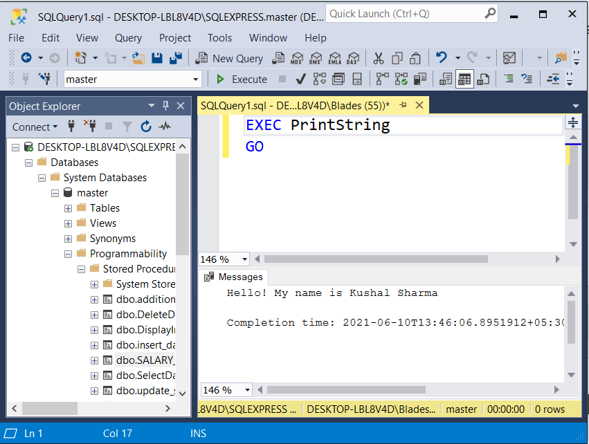 What is a stored procedure in sql server