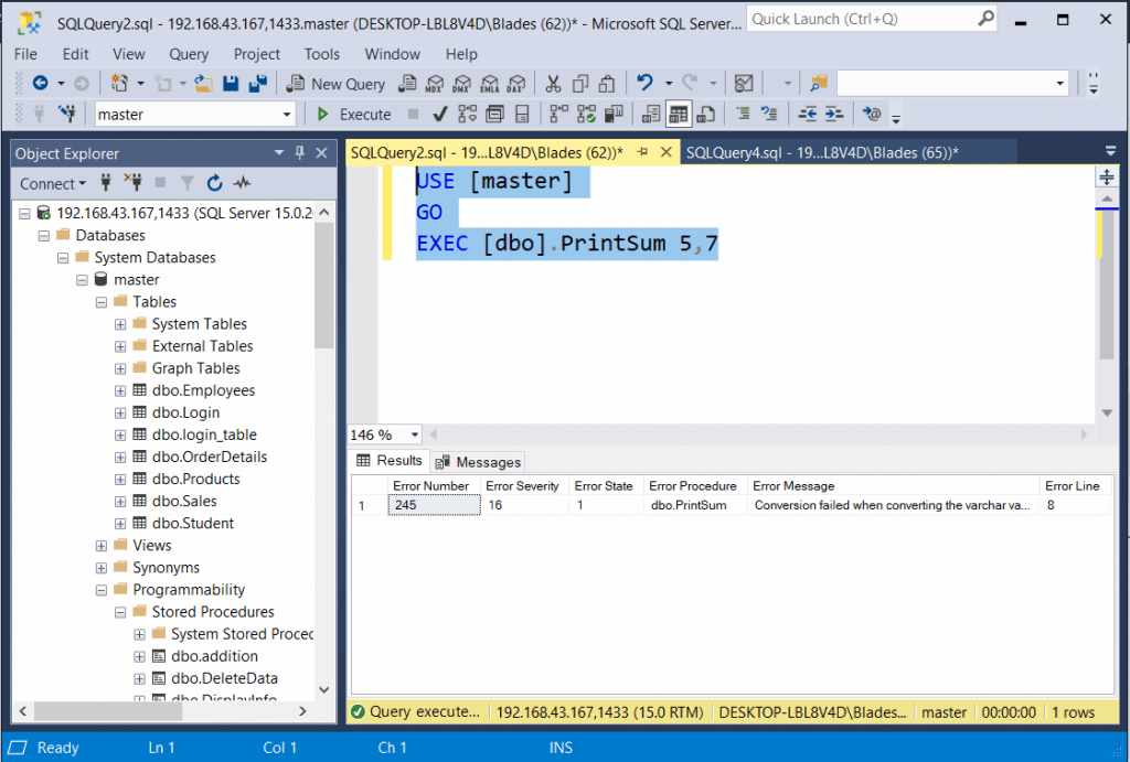 Exception Handling in SQL Server tutorial)