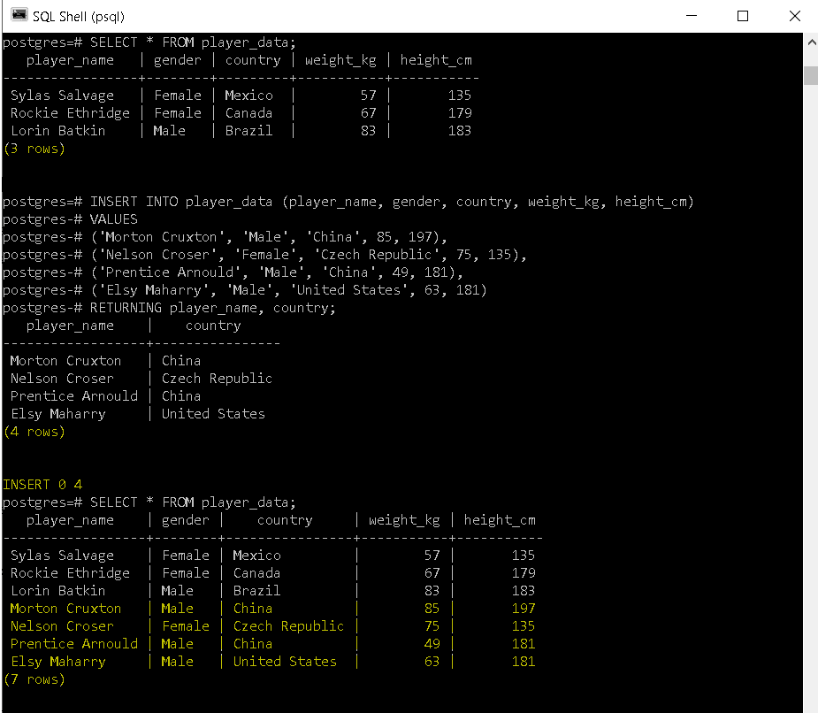 PostgreSQL INSERT INTO table + 9 Examples