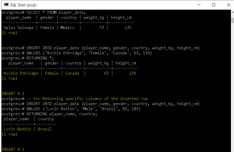 PostgreSQL INSERT INTO table + 9 Examples